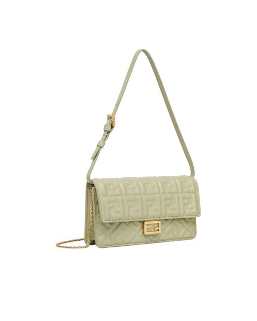 Fendi Metallic Wallet Logo Embossed Wallet On Chain