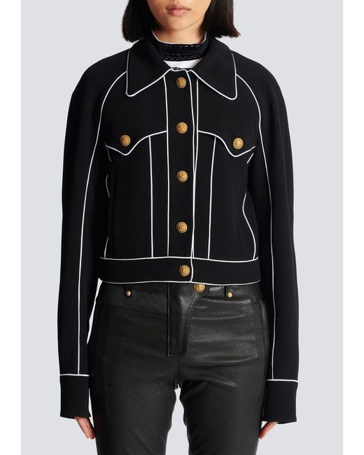 Balmain Black Western Crepe Jacket