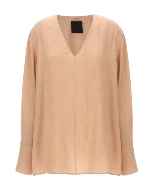 Givenchy Natural Pussy Bow Long-Sleeved Blouse