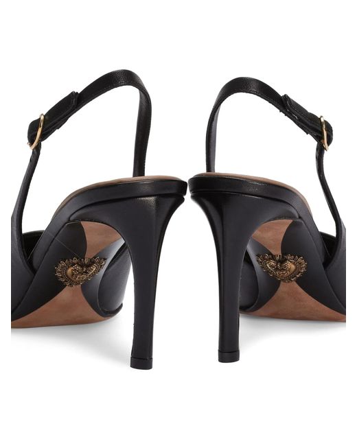 Dolce & Gabbana Black Pointed Toe Slingback Pumps