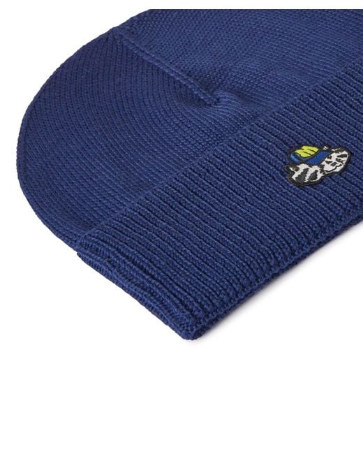 MSGM Blue Logo-Patch Pull-On Beanie for men