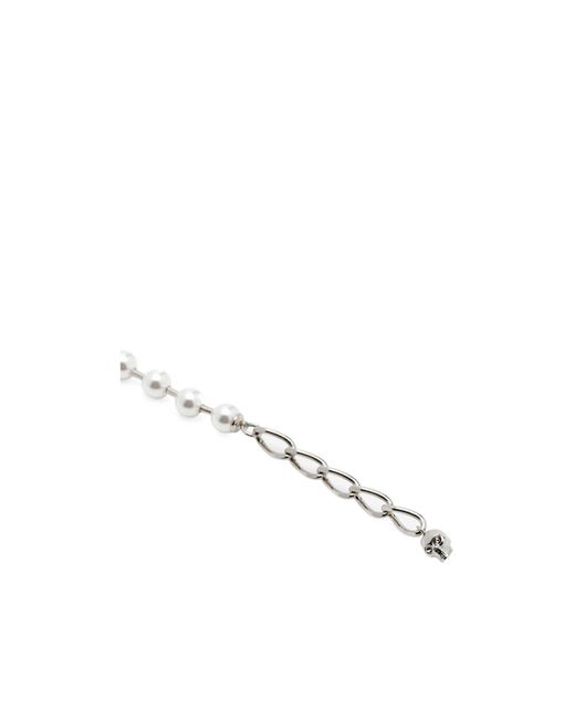 McQueen Metallic Skull Embellished Bracelet for men