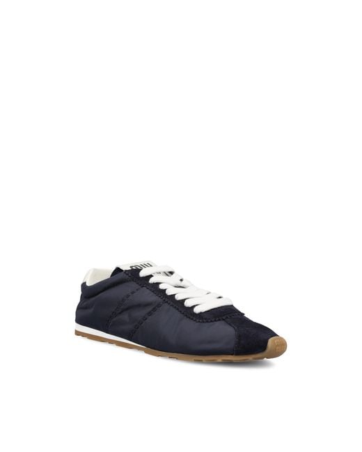 Miu Miu Blue Round-Toe Low-Top Sneakers