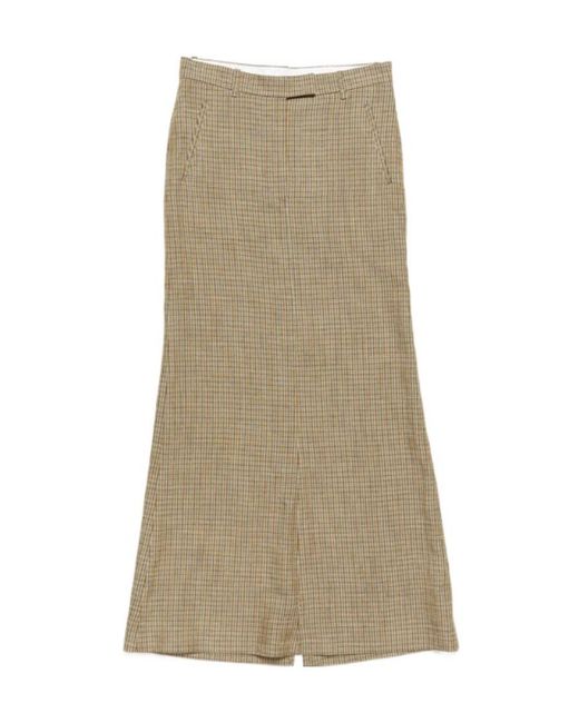 Acne Natural Checked Maxi Skirt