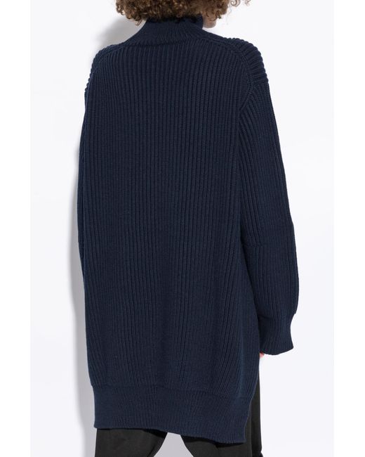 Jil Sander Blue Roll-Neck Knitted Jumper