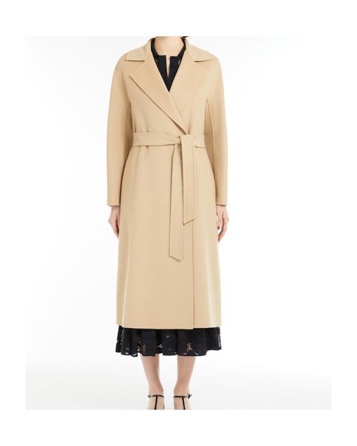 Max Mara Natural Studio Cles Belted Long-Sleeved Coat