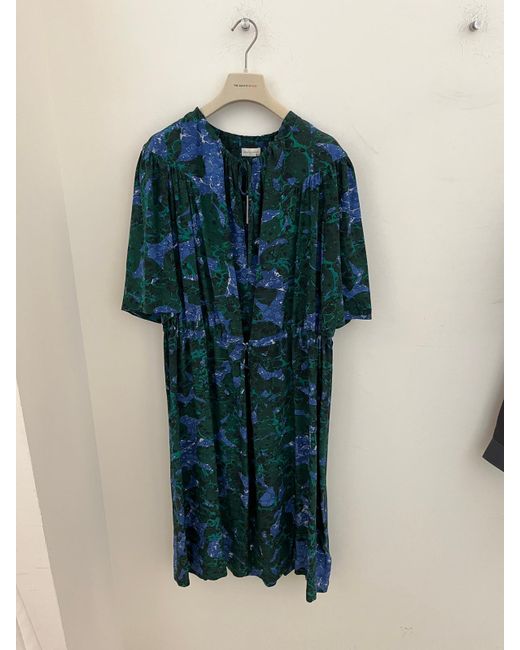 Dries Van Noten Green Patterned Dress