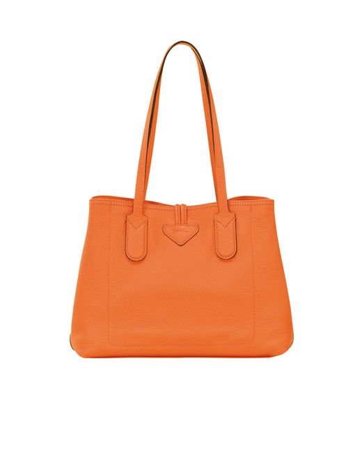 Longchamp Orange Double Handle And One Shoulder Bag