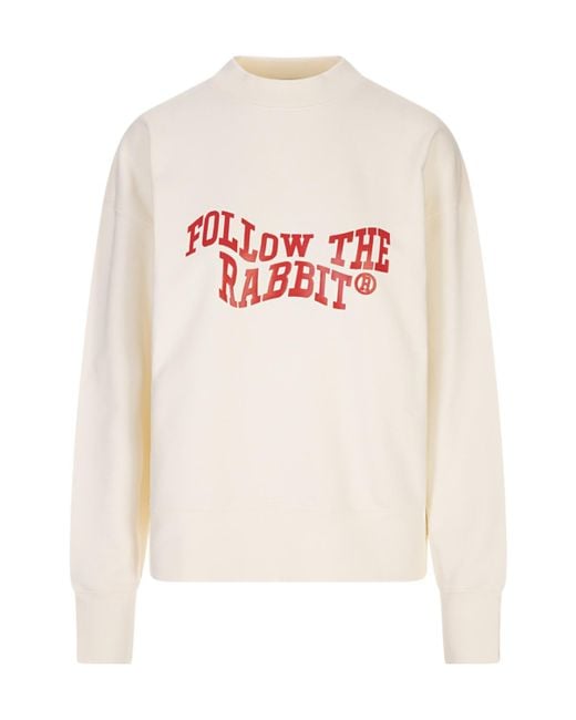 MSGM White Long-Sleeved Crewneck Sweatshirt