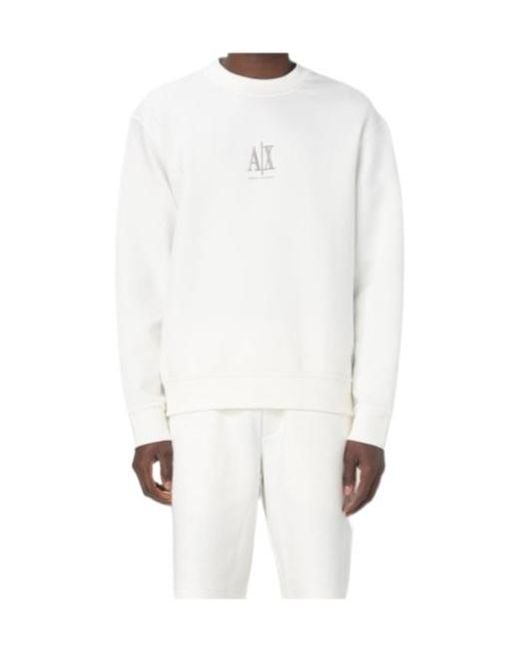 ARMANI EXCHANGE White Crewneck Sweatshirt for men