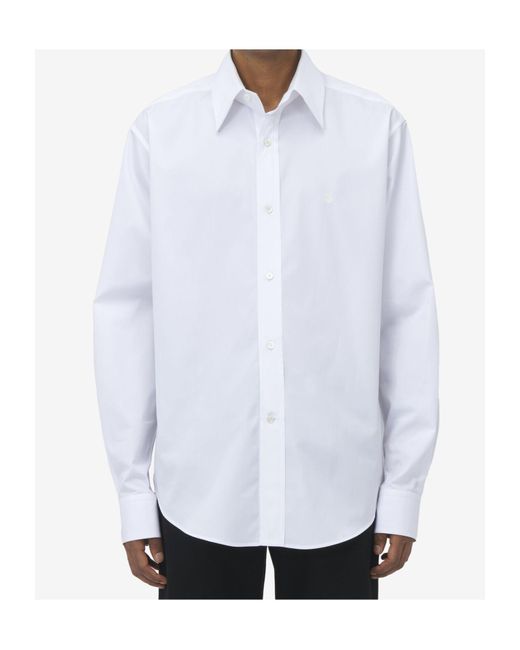 McQueen White Skull Embroidered Shirt for men