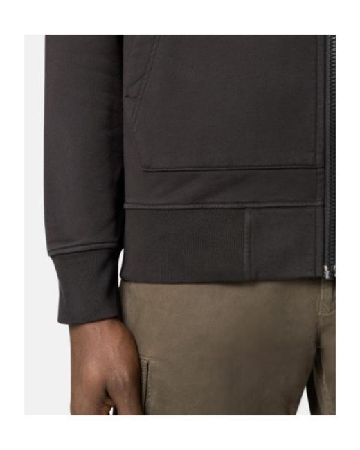 Stone Island Black Compass Patch Zip Up Sweatshirt for men