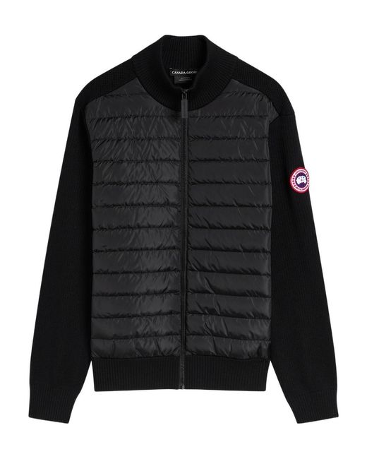 Canada Goose Black Hybridge Quilted Shell And Wool Jacket for men