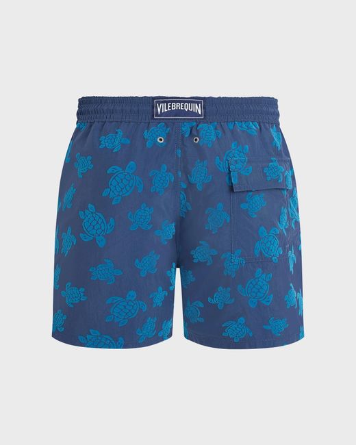 Vilebrequin Blue Turtle-Print Swim Shorts for men
