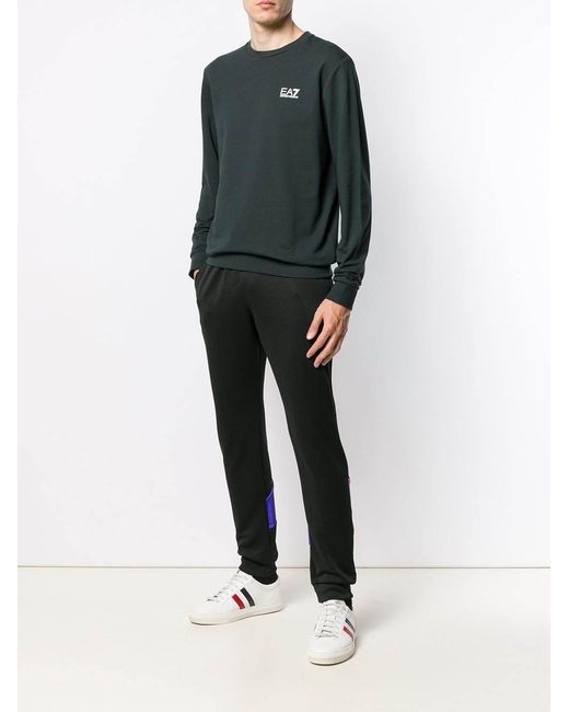 EA7 Green Printed Logo Sweatshirt for men