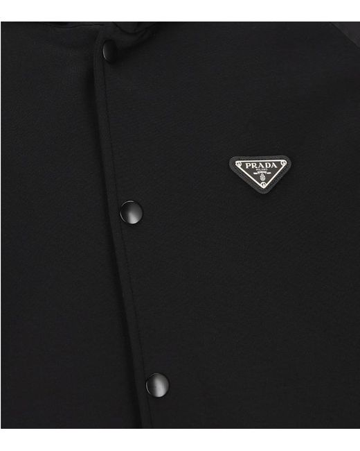Prada Black Logo Plaque Drawstring Jacket for men