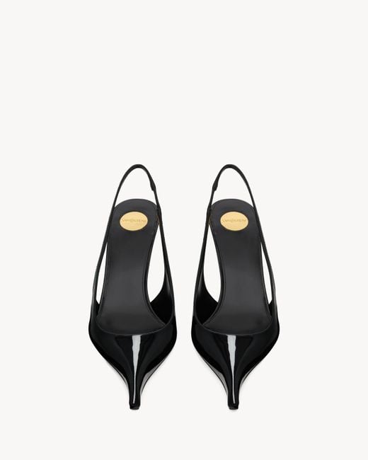 Saint Laurent Black Pointed High-Heeled Sandals