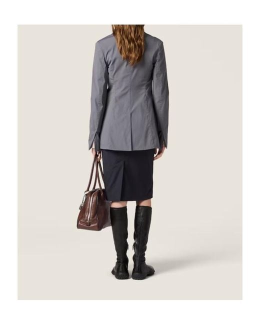 Miu Miu Blue Long-Sleeved Suit Jacket