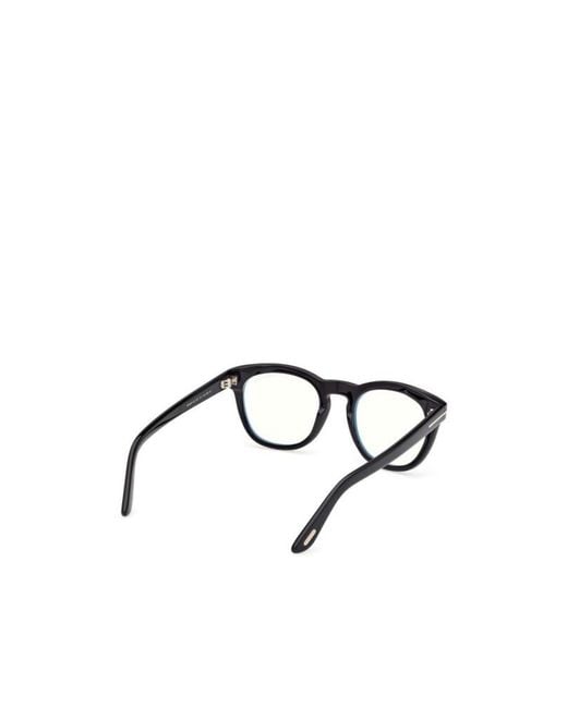 Tom Ford White Eyewear Round Frame Glasses for men