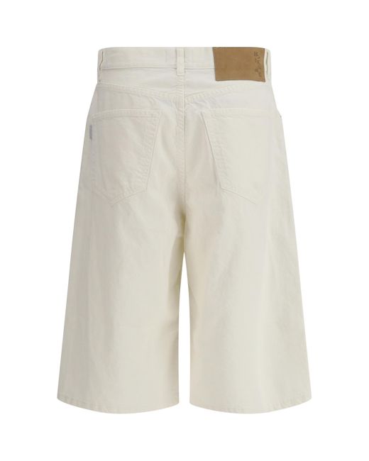 Haikure White Logo Patch Bermuda Shorts