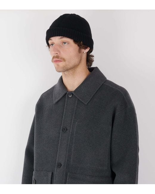 Nanamica Black Windproof Knitted Hat for men