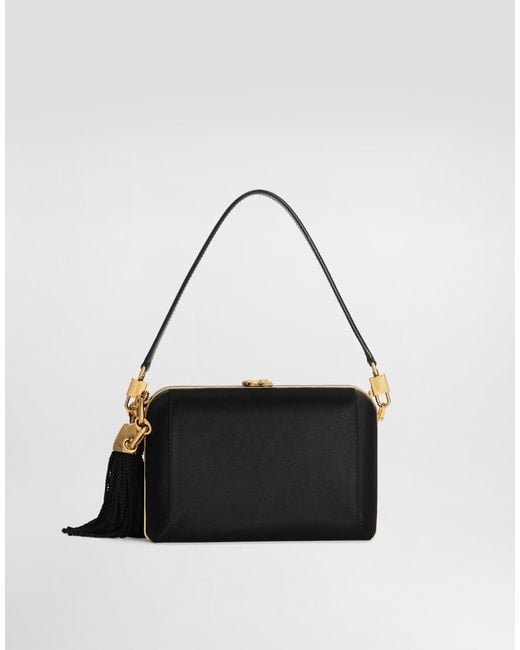 Dolce & Gabbana Black Dolce Box Satin And Laminated Ayers Handbag