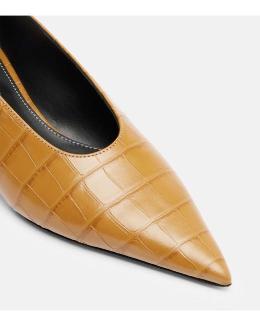 Totême  Brown Croc-Effect Leather Pumps