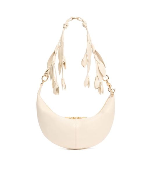 Sportmax White Tassel-Detail Leather Shoulder Bag