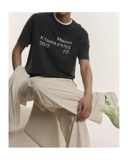 Maison Kitsuné Black Maison Kitsuné 2002 Logo T-Shirt for men