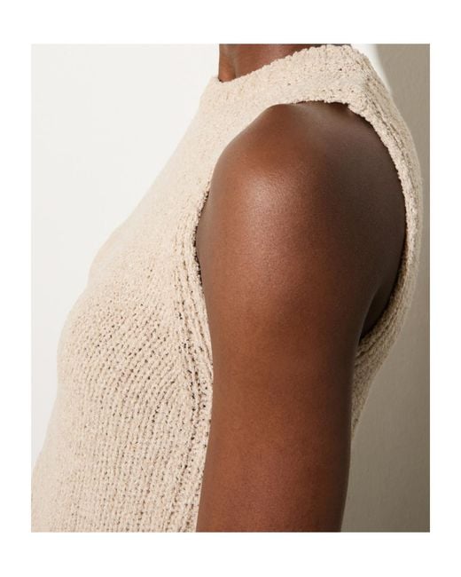 MAX&Co. Natural Round Neck Sleeveless Knit Top