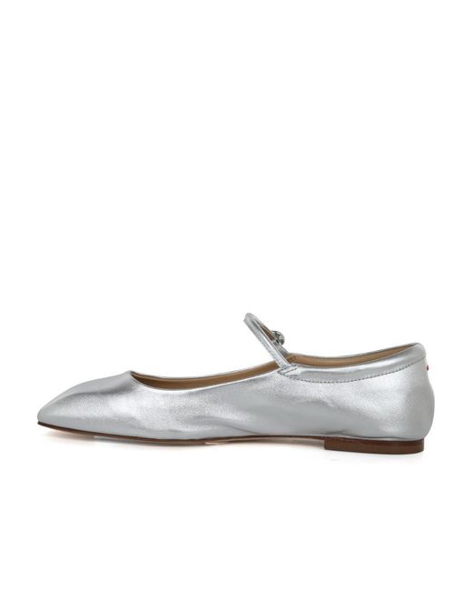 Aeyde White Aline Babies Metallic Ballerina Shoes