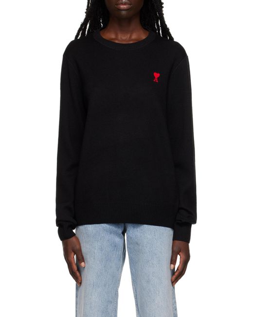 AMI Black Ami De Coeur Knitted Jumper for men