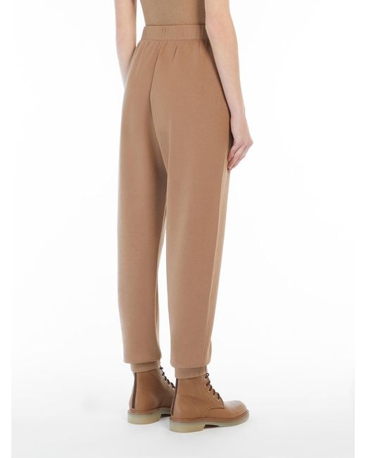 Max Mara Natural Logo Embroidered Straight Leg Pants