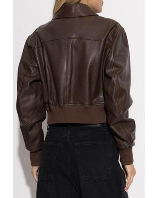 Arma Brown Zafira Cropped Leather Jacket