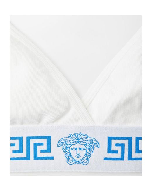 Versace White Ribbed Jersey Bralette