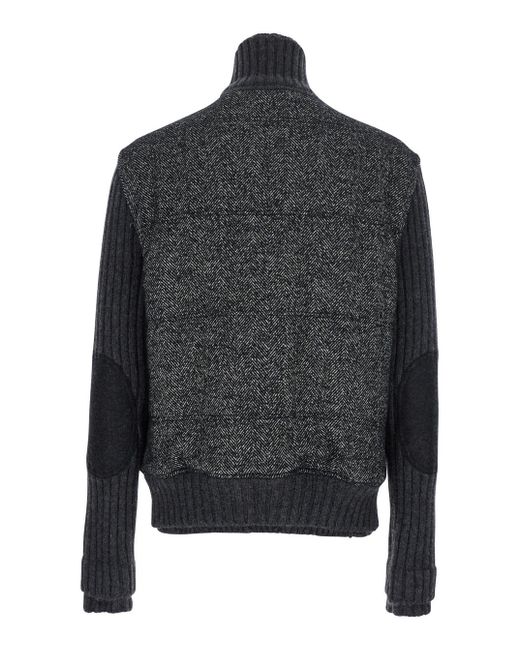 Dolce & Gabbana Black Jacket With High Neck And Belt Detail On The Neck for men