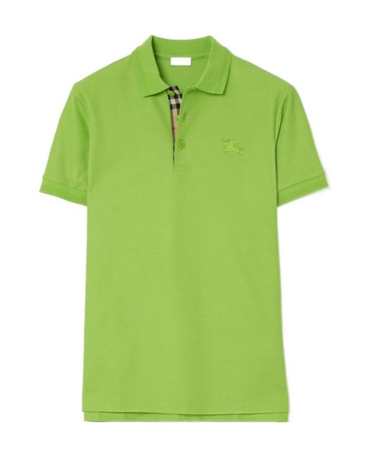 Burberry Green Cotton Polo Shirt for men