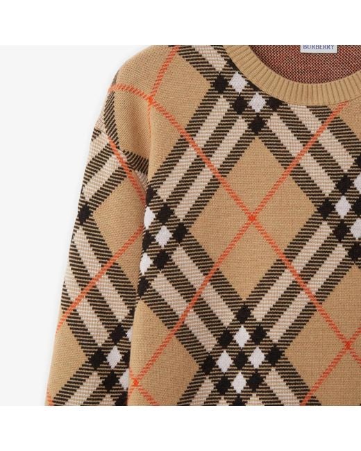 Burberry Brown Check Wool Blend Sweater