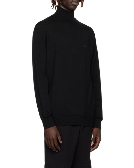 Lacoste Black Logo High-Neck Knitted Pullover for men