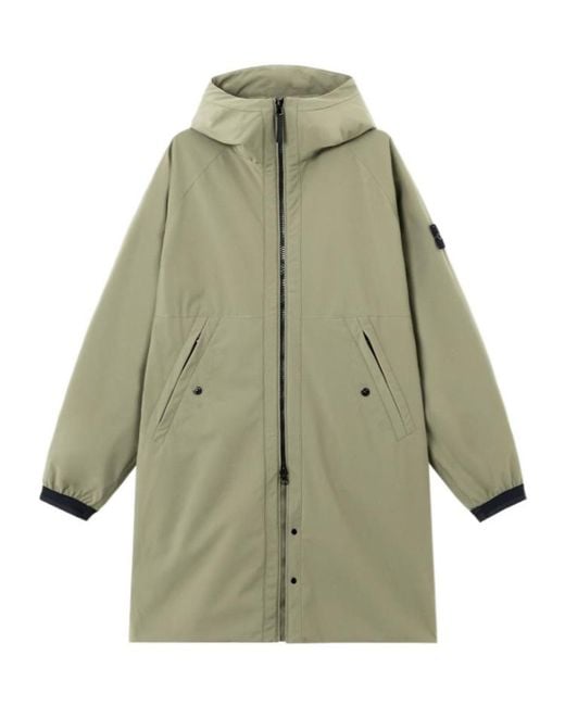 Stone Island Green Zipped Hooded Parka for men