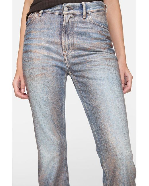 Acne Blue 2025F Fitted Glitter Jeans