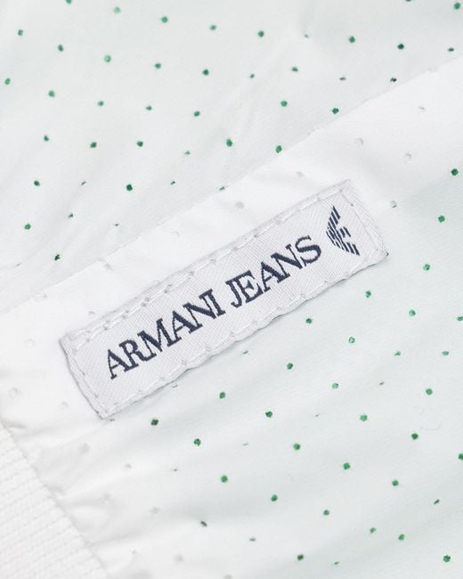 Armani Jeans White Logo Hooded Casual Jacket for men