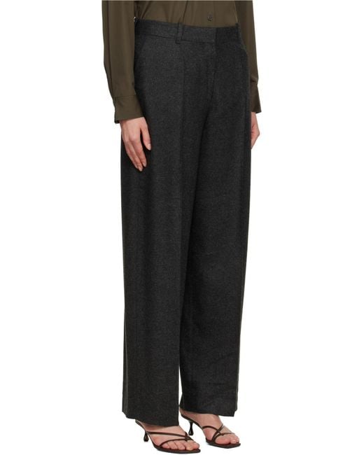 Totême  Black Totême Dart-Detailed Flannel Trousers