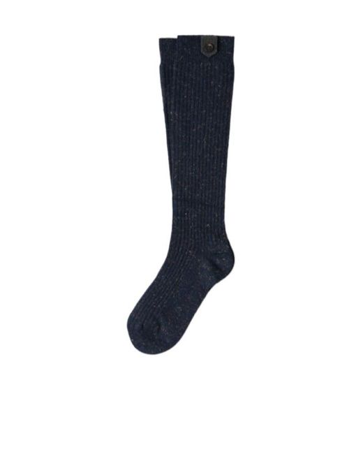 Brunello Cucinelli Blue Ribbed Socks