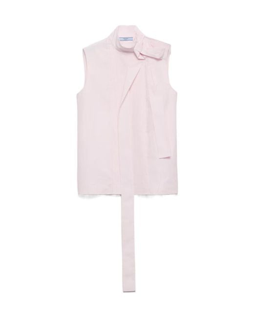 Prada Pink Embroidered Poplin Top