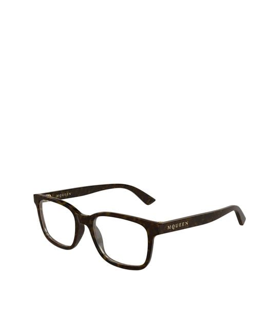 McQueen White Eyewear Square Frame Glasses for men