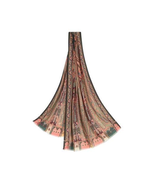 Etro Brown Printed Scarf
