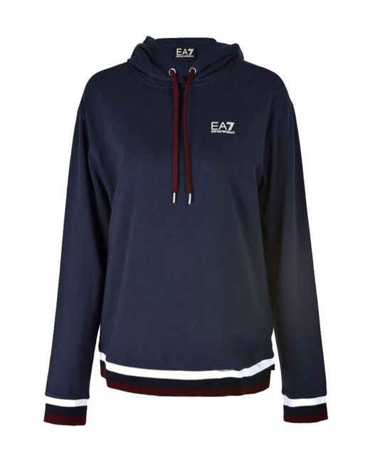 EA7 Blue Logo Hooded Sweater