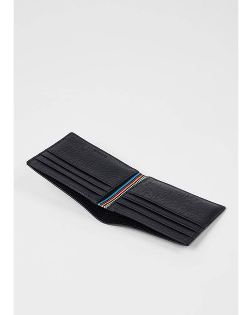 Paul Smith Black Logo Plaque Leather Wallet for men