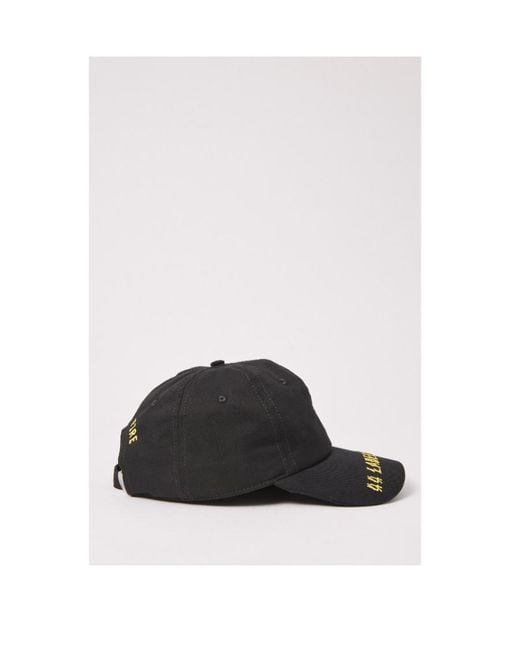 44 Label Group Black Logo Embroidered Eyelet Cap for men